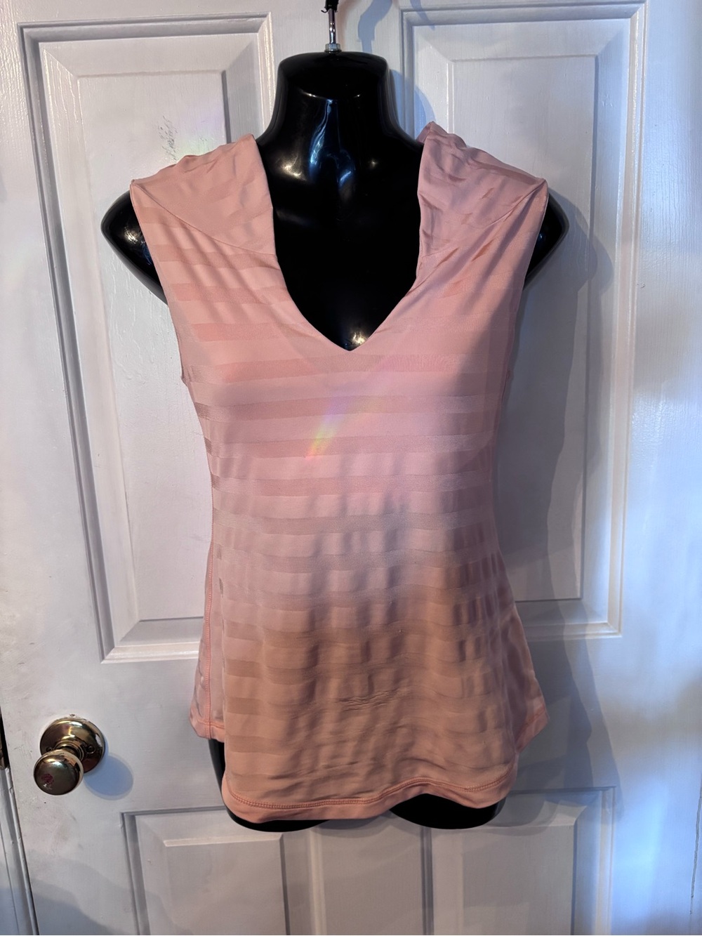 Lululemon Peach Striped V-Neck Sleeveless Camisole